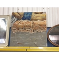 Large Oil On Canvas Painting Depicting Naked Reclining Lady Approx 1m