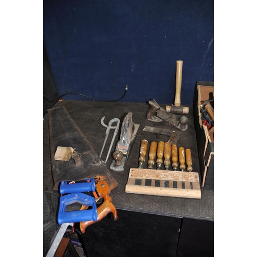 Three Trays Containing Hand Tools Including A Stanley No Plane A