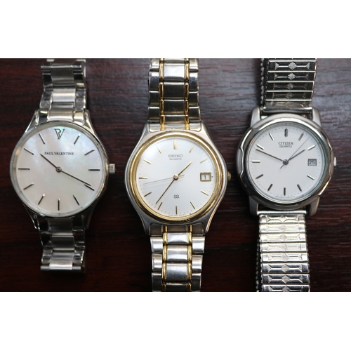 Paul Valentine Wristwatch Citizen Quartz And A Seiko Quartz Watch