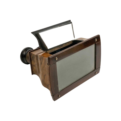 A Victorian Walnut Cased Brewster Type Stereoscopic Viewer Length Cm