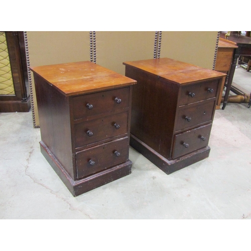 A Good Quality Pair Of Victorian Mahogany Three Drawer Bedside Chests