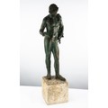 LATE NINETEENTH CENTURY ITALIAN GRAND TOUR BRONZE NAKED MALE FIGURE