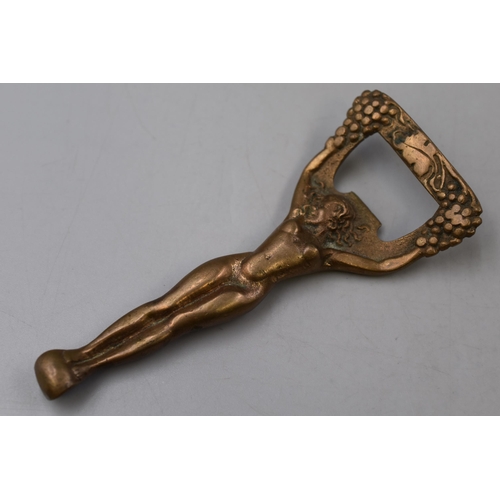 Art Deco Nude Female Form Solid Brass Bottle Opener