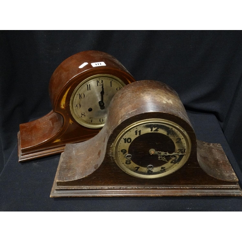 Two Polished Mantel Clocks