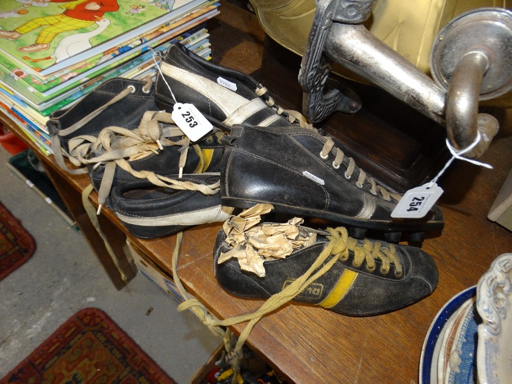 Three Pairs Of Vintage Football Boots