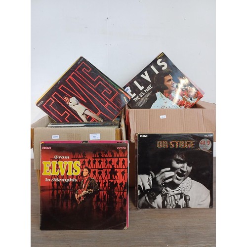 Two Boxes Containing A Large Collection Of Lp Vinyl Records To Include