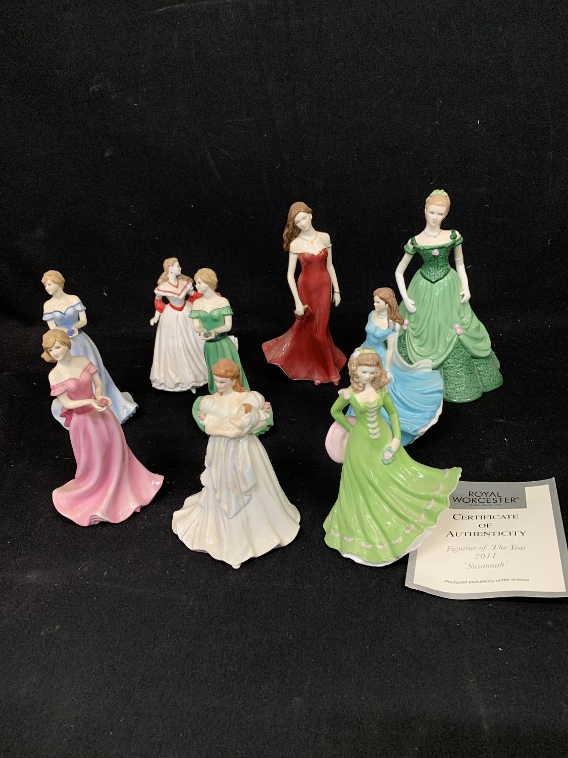 Nine Royal Worcester Lady Figures