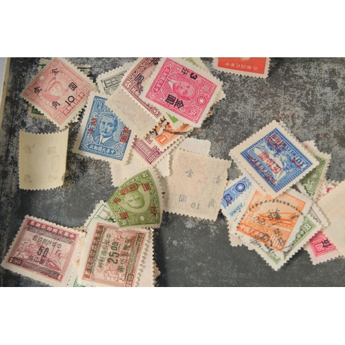 A Box Of Old Chinese Stamps