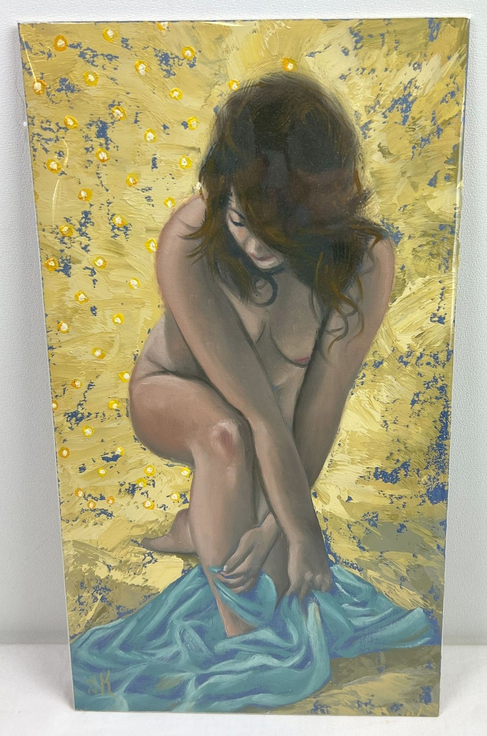 Krys Leach Local Artist Nude Oil On Unframed Canvas Board Entitled