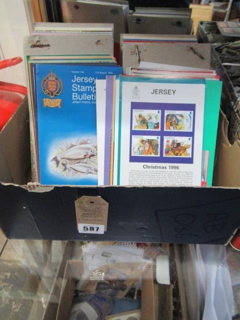 Box Of Jersey Mint Stamps And Bulletins