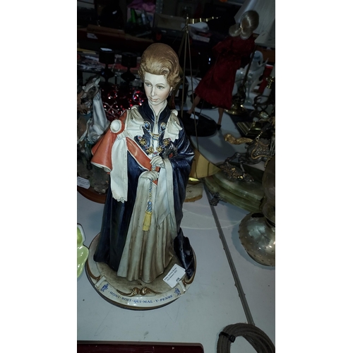 Capodimonte Figurine Hrh The Queen Bruno Merli Slight Chip To Ribbon