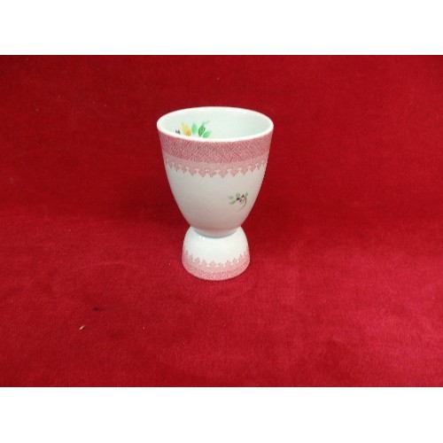 Adams Lowestoft Pattern Double Egg Cup With Pink Border And Floral