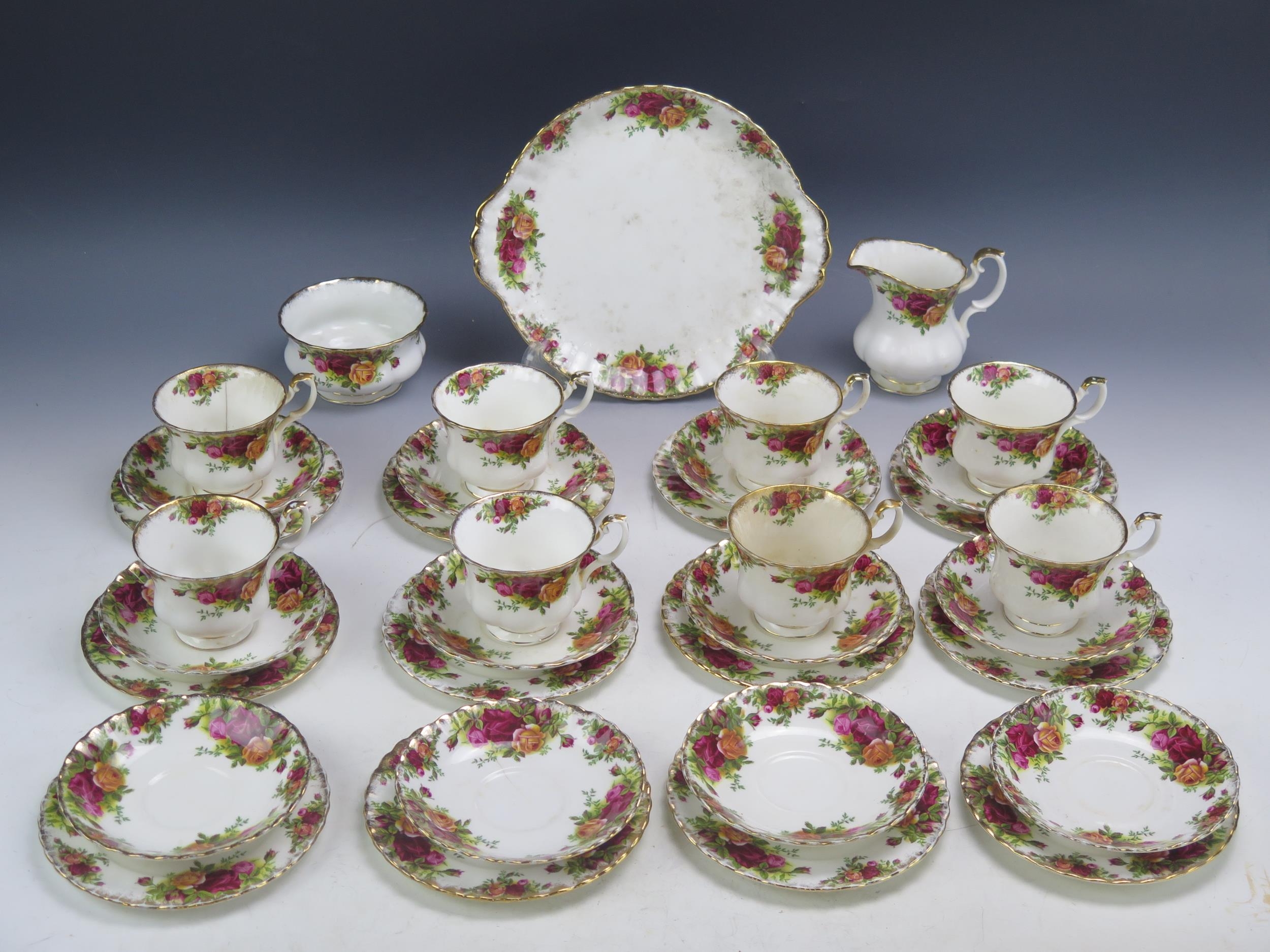 A Royal Albert Old Country Rose Pattern Tea Service Includes Twelve