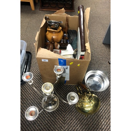 Assorted Item To Include Brass Kettle Silver Plated Candelabra Entree