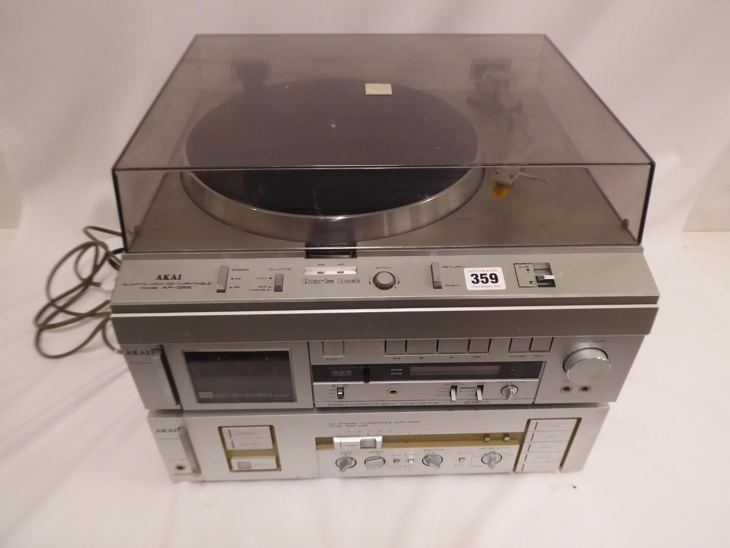 Akai Stacking Hi Fi Ap Qss Turntable Cs F Cassette Player And Am