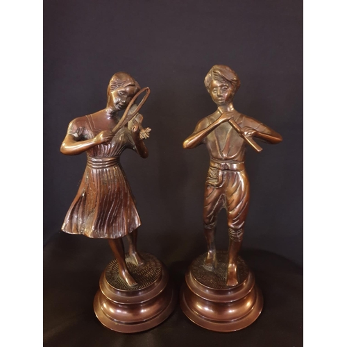 292 - Pair of musician statues