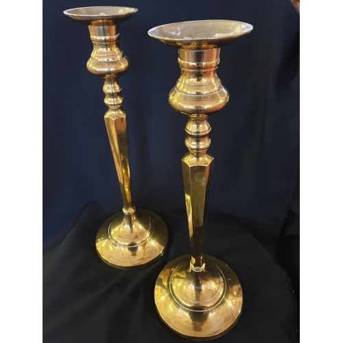 301 - Large pair of brass candlesticks