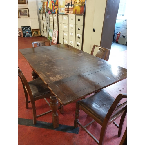 296 - Vintage extending table with 4 chairs