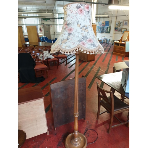 298 - Standard lamp with floral shade