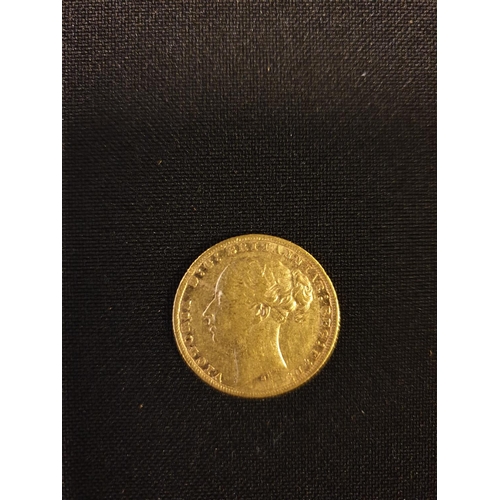 28 - Extremely rare 1879 Sydney mint gold sovereign, showing young Queen Victoria head and the reverse ha... 