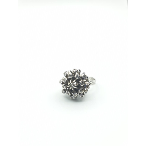 41 - 18CT WHITE GOLD DIAMOND CLUSTER RING, SIZE M WEIGHT 6.2G. Hallmark inside the band showing 750 for 1... 