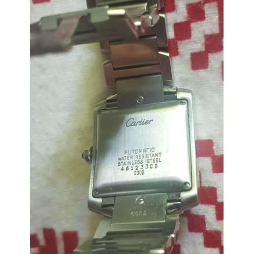 Cartier Tank automatic ladies watch rectangular face with Roman