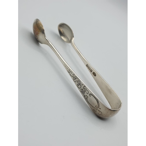 242 - Antique silver pair of sugar nips, hallmark showing Sutherland and Roden Sheffield 1906, length 9cm ... 