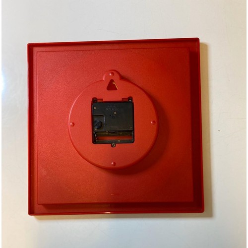 243 - Andre Monique red and white wall clock 1960's