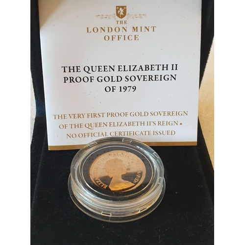 255 - Queen Elizabeth II gold sovereign 1979, untouched in capsule and presentation box