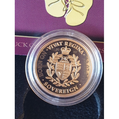 275 - 2013 VIVAT REGINA sovereign struck to celebrate the princess birth, untouched in capsule and present... 