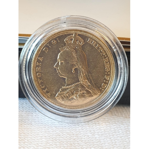 40 - Queen Victoria gold sovereign 1887 with Jubilee portrait, untouched in presentation box