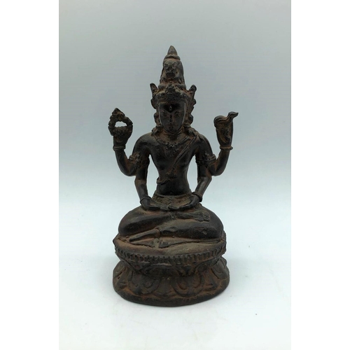 263 - Hindu metal seating goddess in lotus position 14.4oz
16cms in height