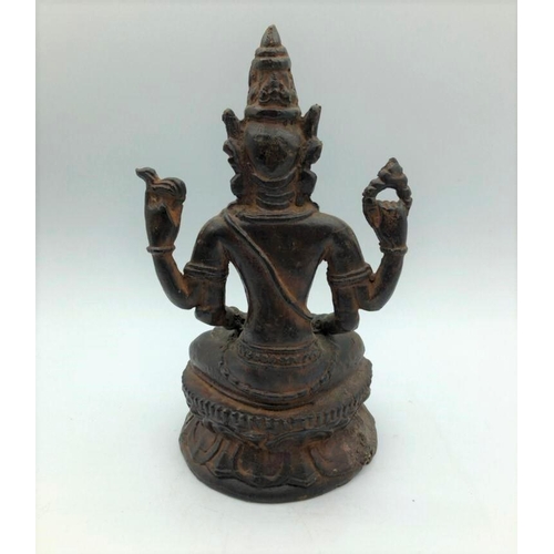 263 - Hindu metal seating goddess in lotus position 14.4oz
16cms in height