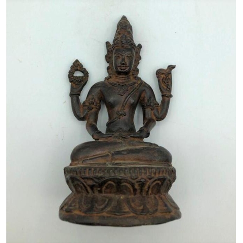 263 - Hindu metal seating goddess in lotus position 14.4oz
16cms in height