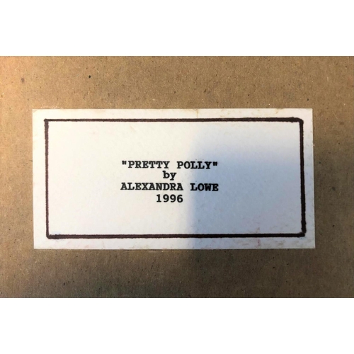 289 - A frames felt collage by Alexandra Lowe 1996 of Polly Parate. 37 x 29cms