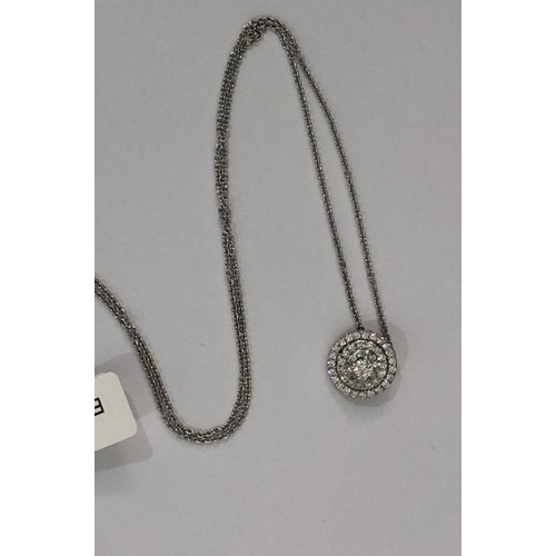73 - 18k white gold chain (18 inches in length) with white gold and diamond pendant, 0.6ct diamonds and w... 