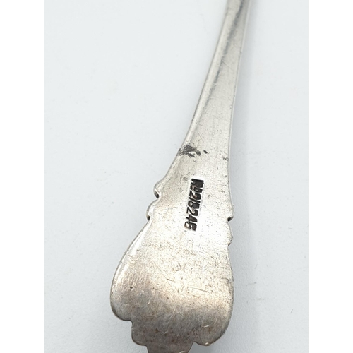 298 - Antique sugar spoon with floral decoration to smooth sided bowl. Hallmark showing Joseph Gloster  of... 