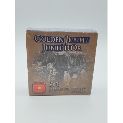 308 - A Canadian silver dollar from 2002 ,issued by the royal Canadian mint to celebrate the Golden Jubile... 