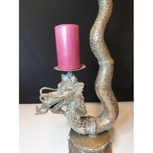 55 - Chinese Dragon candle holder, with a weight of 1.64kg