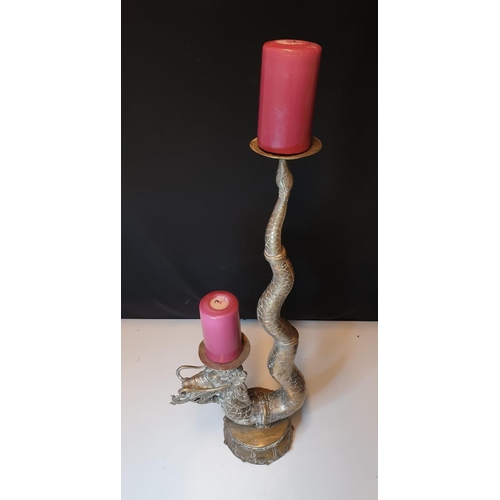 55 - Chinese Dragon candle holder, with a weight of 1.64kg