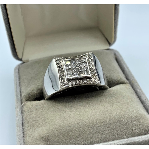 310 - 14ct white gold ring with diamonds (approx 0.72ct), weight 8.7g and size V