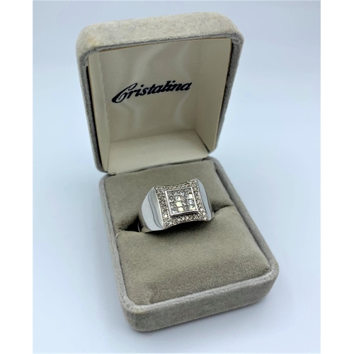 310 - 14ct white gold ring with diamonds (approx 0.72ct), weight 8.7g and size V