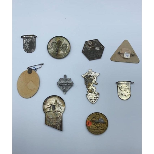 320 - Selection of 10x 1930's German day and lapel badges some need attention to pins