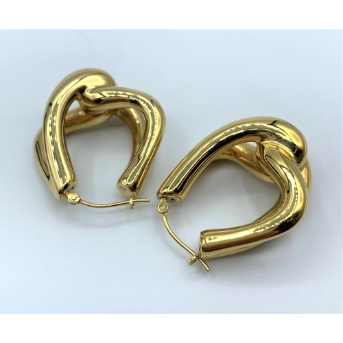 97 - A Pair of 14ct Yellow Gold Earrings, Modern Design 4.3g