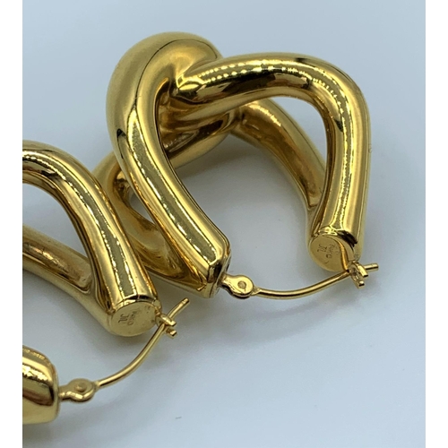 97 - A Pair of 14ct Yellow Gold Earrings, Modern Design 4.3g