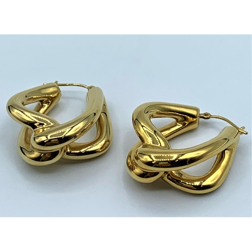 97 - A Pair of 14ct Yellow Gold Earrings, Modern Design 4.3g