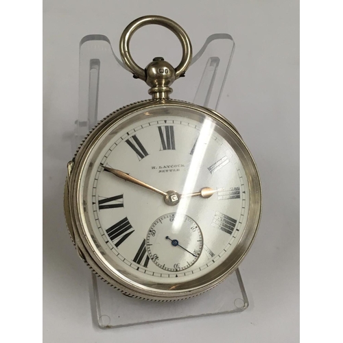 56 - Antique Large and heavy Silver cased Fusee Pocket Watch by H. Laycock Settle