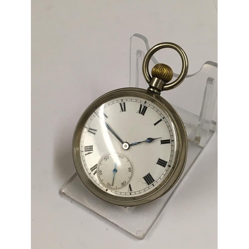 64 - Vintage British Rail Pocket Watch LNER, 50mm diameter case London & North Eastern Railway nickel cas... 