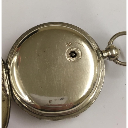 72 - Large Antique Silver cased Waltham Pocket Watch, weight 146.2g