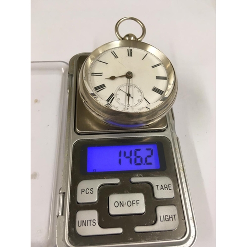 72 - Large Antique Silver cased Waltham Pocket Watch, weight 146.2g